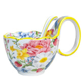 Gnlnkn ceramic soup bowl with handle floral pattern