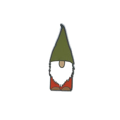 Gnome with tall green hat magnetic enamel needle minder