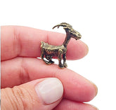 Small solid brass goat figurine handmade for display