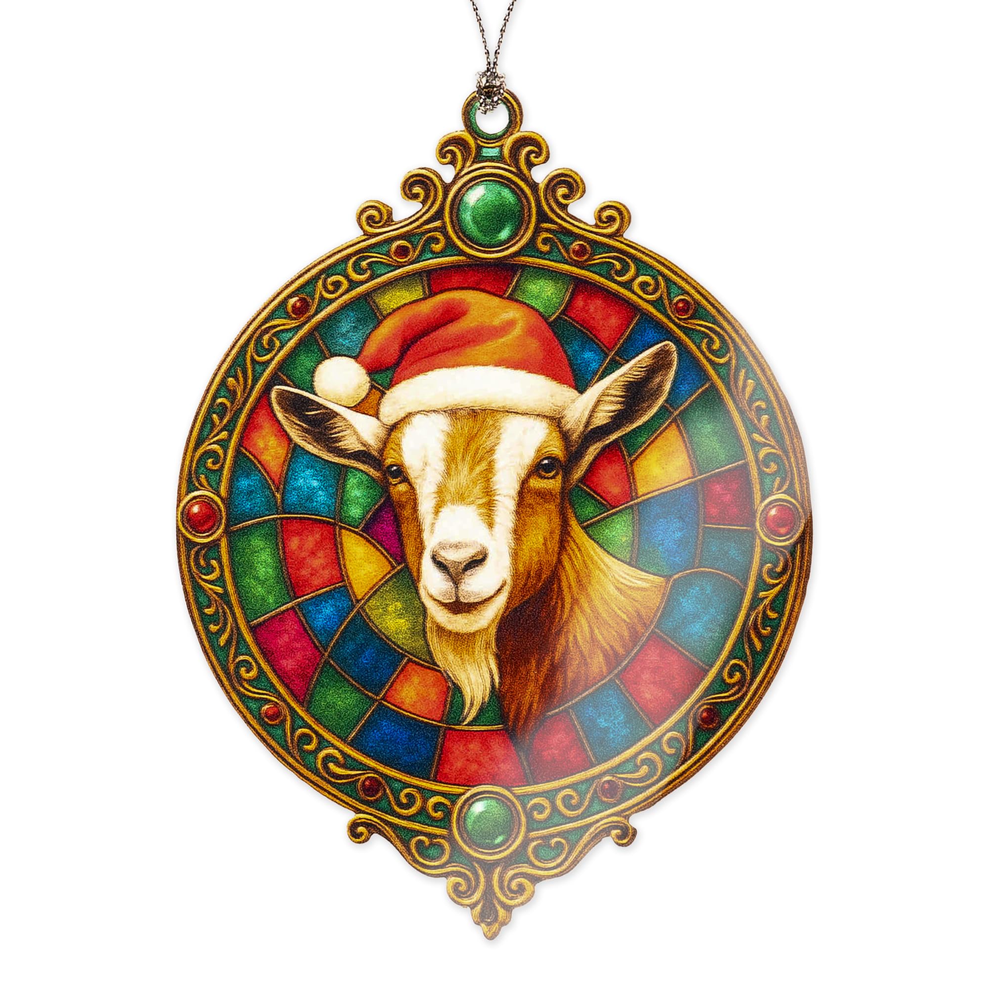 Goat Ornament rustic farmhouse ornament woodgrain detail