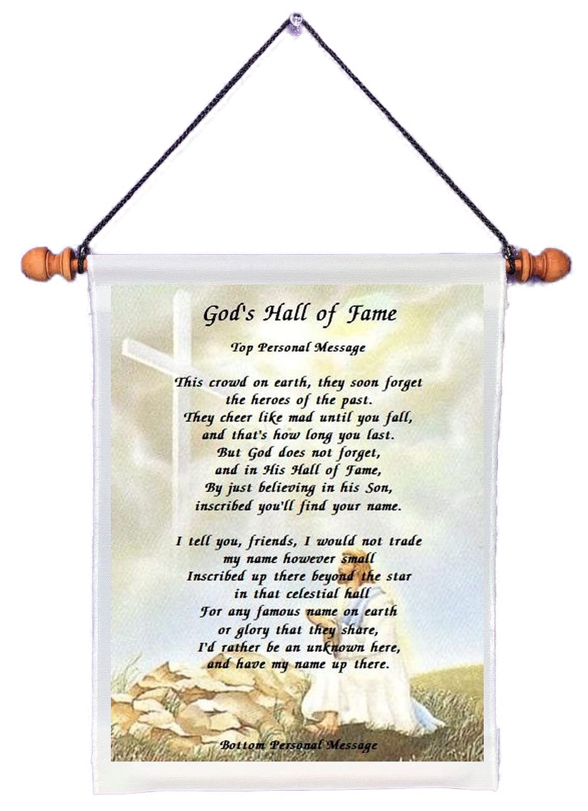 God's Hall of Fame Personalized Wall Hanging with hanging rod and cord