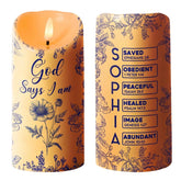 god-says-i-am-led-candle personalized name
