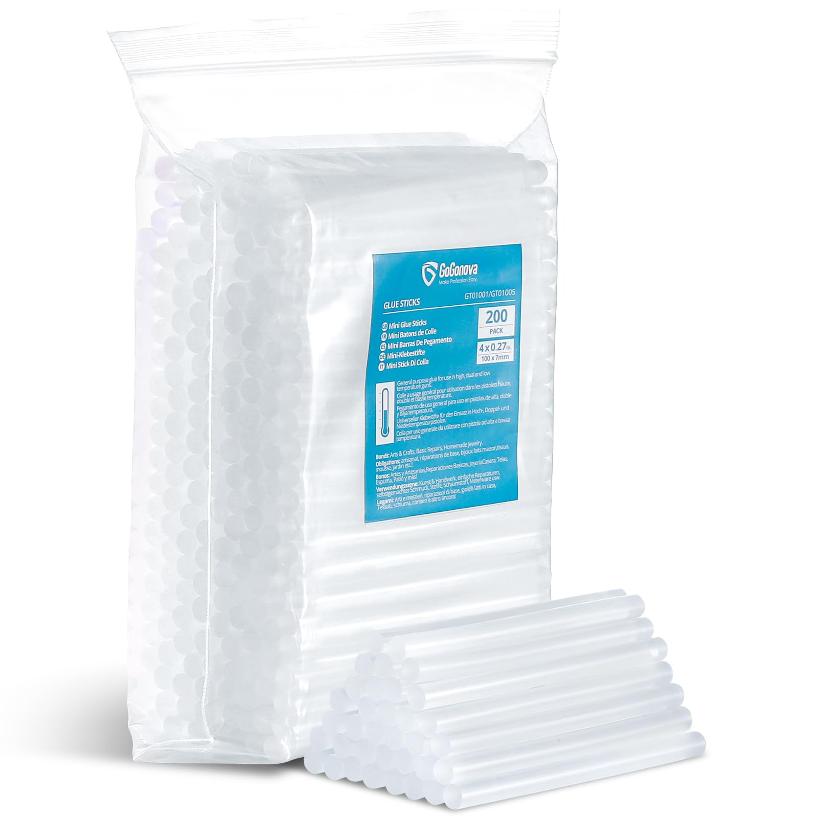 GoGonova mini glue gun sticks 200 pack clear