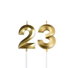 Gold 23rd birthday candles 2pc alt text