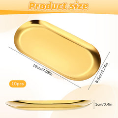 oval storage tray 18 x 8.5 cm gold finish