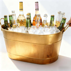 Gold hammered beverage tub