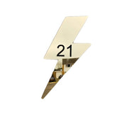 Gold Lightning Bolt Wall Decor acrylic mirror close up