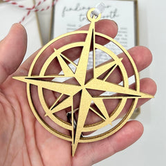 3 inch diameter MDF compass ornament laser cut