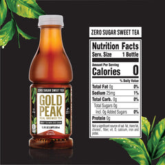 Gold Peak Real Brewed Zero Sugar Black Tea 16.9 oz bottle