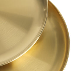gold round serving tray set of 10 displayed together