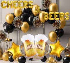 Gold star foil balloons included