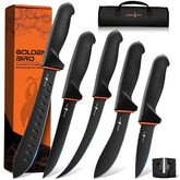 Golden Bird butcher knife set with roll bag for field and kitchen