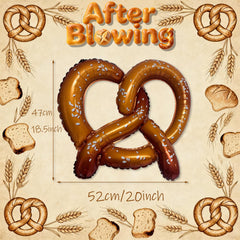 golden brown pretzel design foil balloon with sesame seeds
