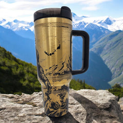 40 oz insulated tumbler with handle for camping and outdoor use Bigfoot gift