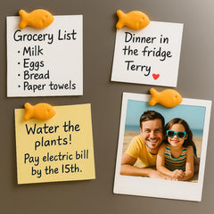 Compact fridge magnets for notes and photos