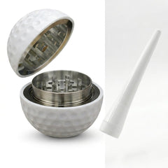 Compact golf ball design spice grinder in kitchen