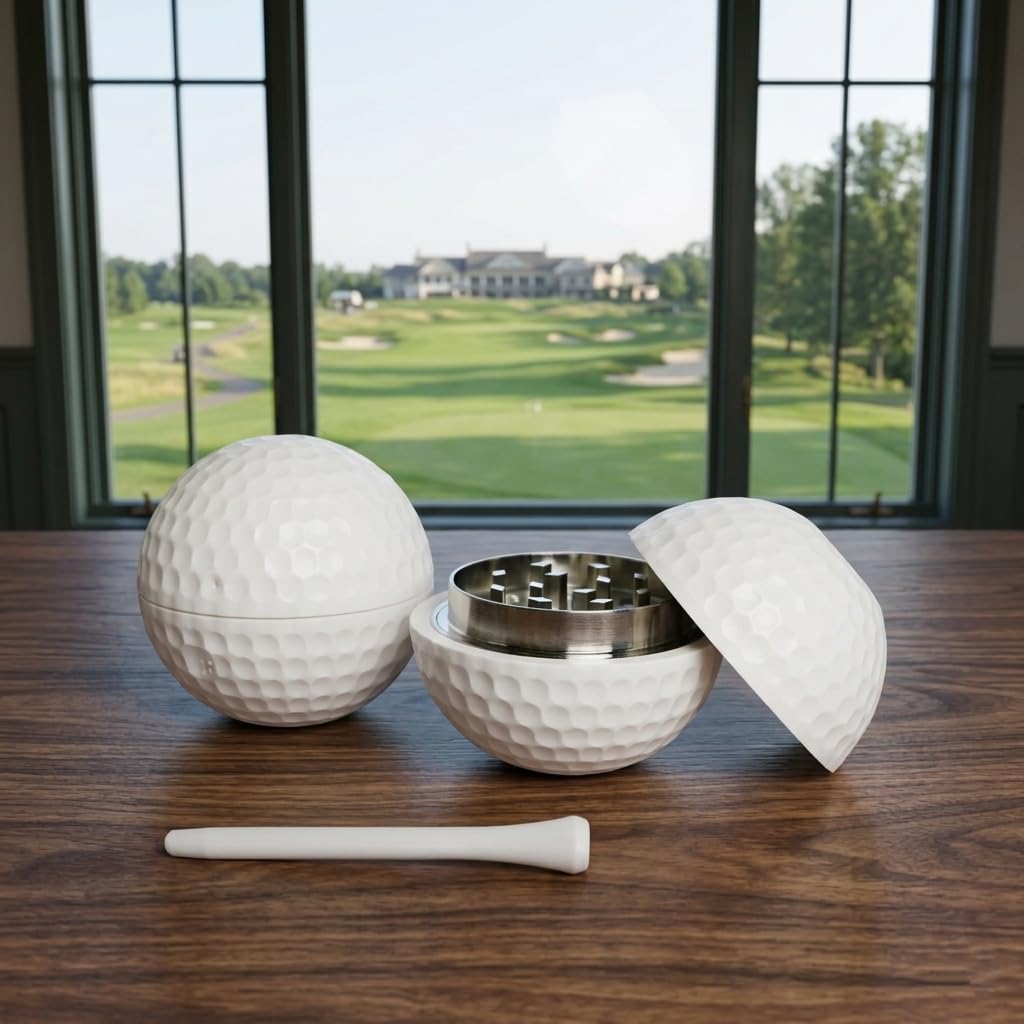 Golf Ball Spice Grinder Set product showing storage feature
