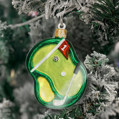Golf gifts ornament premium hardwood with natural grain