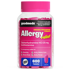 GoodMeds allergy medicine box with diphenhydramine HCl 25 mg