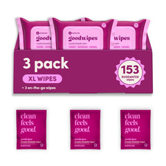 Goodwipes flushable wipes Rosewater 153 wipes in a 3 pack