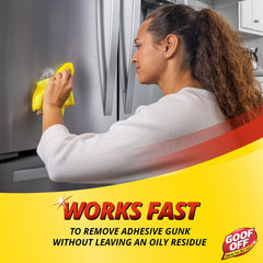 Removes bumper stickers and glue residue with Goof Off