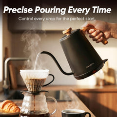 Nueve&Five electric gooseneck kettle thermometer 1-0l matte black side angle