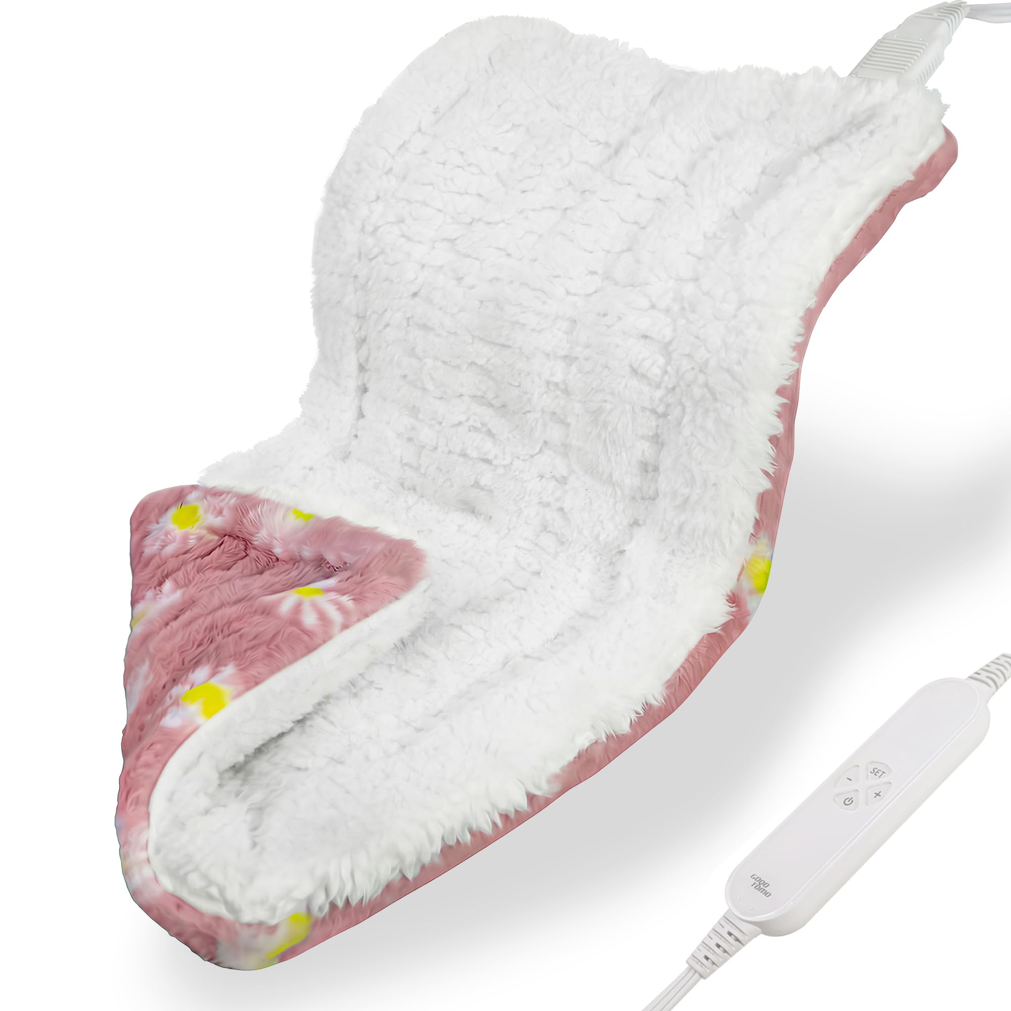 GOQO TOMO heating pad 12x24 inch pink floral pattern