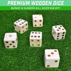 Six hand sanded pine wooden dice