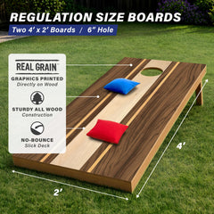Eight all-weather cornhole bags included in red and blue