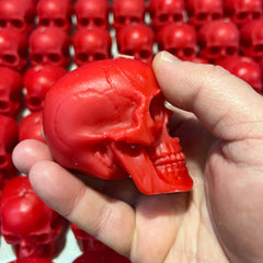 Goth decor red skull candles for ambiance
