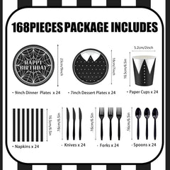 Gothic plates 9 inch and dessert plates 7 inch with monochrome design