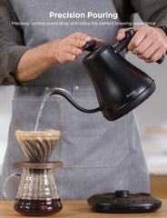 Gooseneck spout design for precise pours in 0.8L Govee kettle