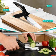 GQGUOJJZZ kitchen shears built-in board close-up image