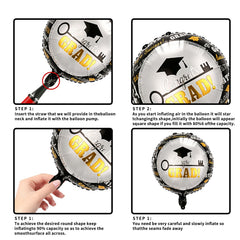 grad cap foil balloon among eight pieces