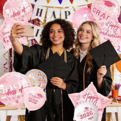 18inch round foil graduation balloon rose gold
