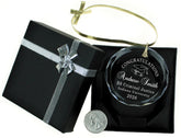 Graduation keepsake circle glass ornament with laser engraving