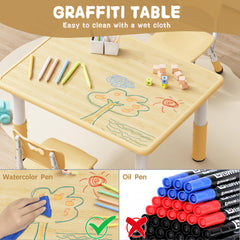 Graffiti desktop on children's table