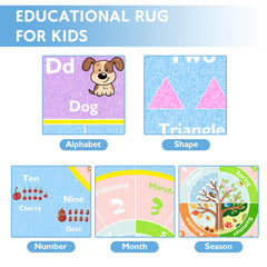 grambet abc kids rug non-slip backing