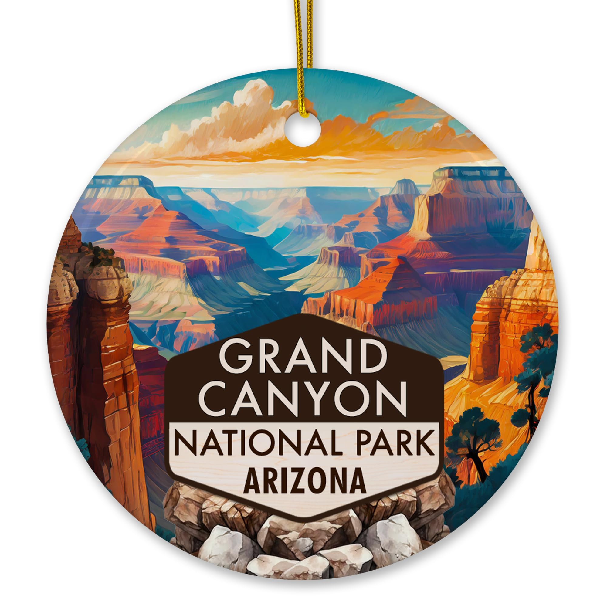 Grand Canyon National Park Desert Scene Christmas Ornament front view