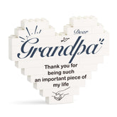 Grandpa Appreciation Gift heart shaped puzzle desk plaque acrylic