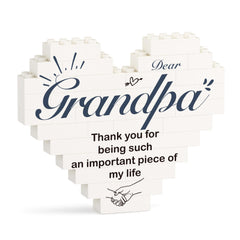 Grandpa Appreciation Gift heart shaped puzzle desk plaque acrylic