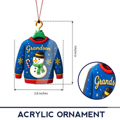 Grandson Christmas Ornament 2025 car hanging presentation