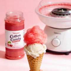 Three 12oz bottles of ready-to-use flavored sugar floss
