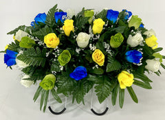 Grave decoration arrangement for standard headstones 14in wide 12in high