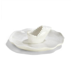 Great White Shark Chip and Dip Bowl ceramic serving dish by Two's Company