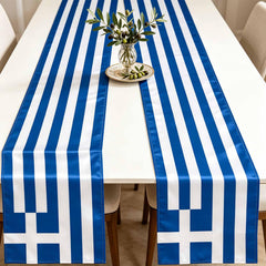Greece flag table runner 2pcs 12x72 inches