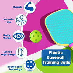 Baseball practice balls with 26 holes design for low flight