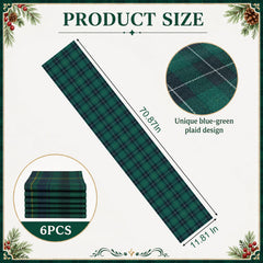 green and blue plaid table runner for baby shower decor