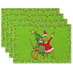 Green Christmas placemats for Dinning Room