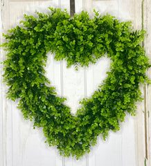 Green faux boxwood wreath 25-26 inch wide